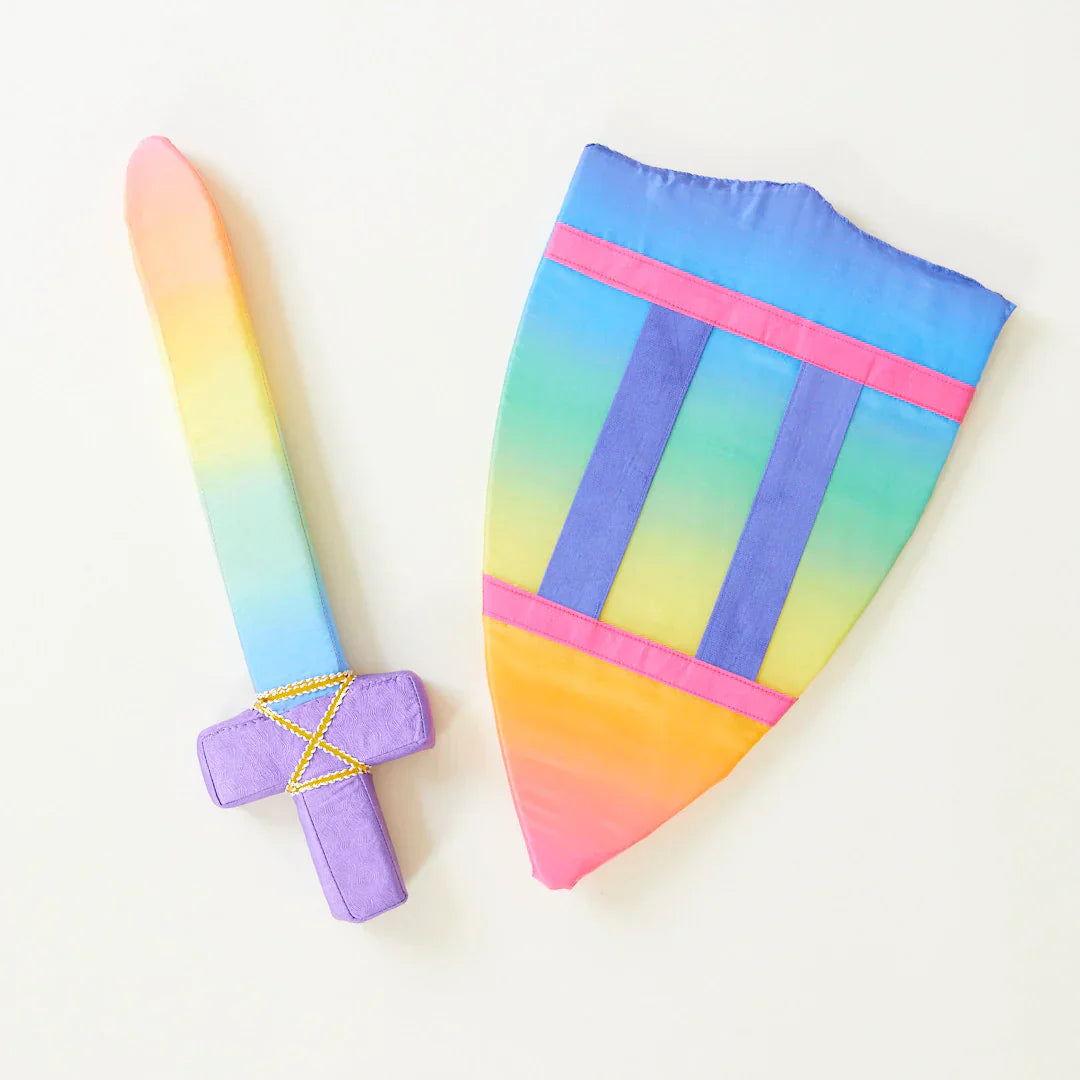 Playsilk Sword & Shield Set in Rainbow
